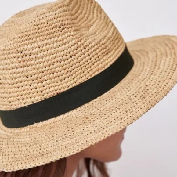 Straw Hat with Black Contrast Band - Picture 3 of 5
